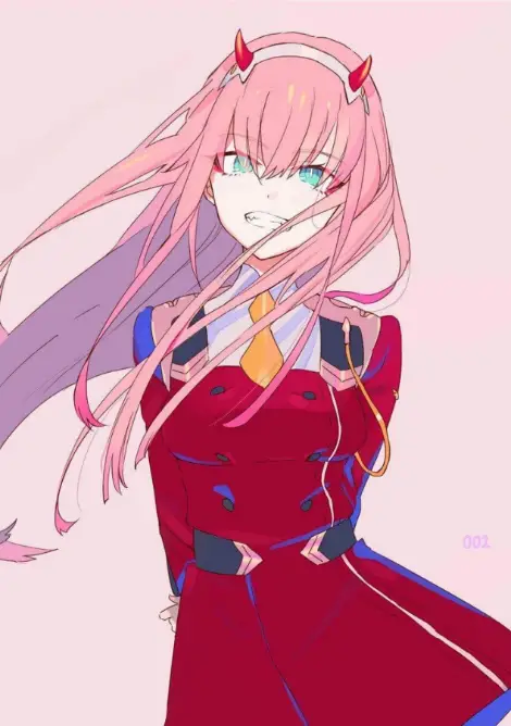 9. Zero Two from "Darling in the FranXX" - Cute Anime Girls