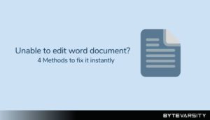 Unable to Edit Word Document