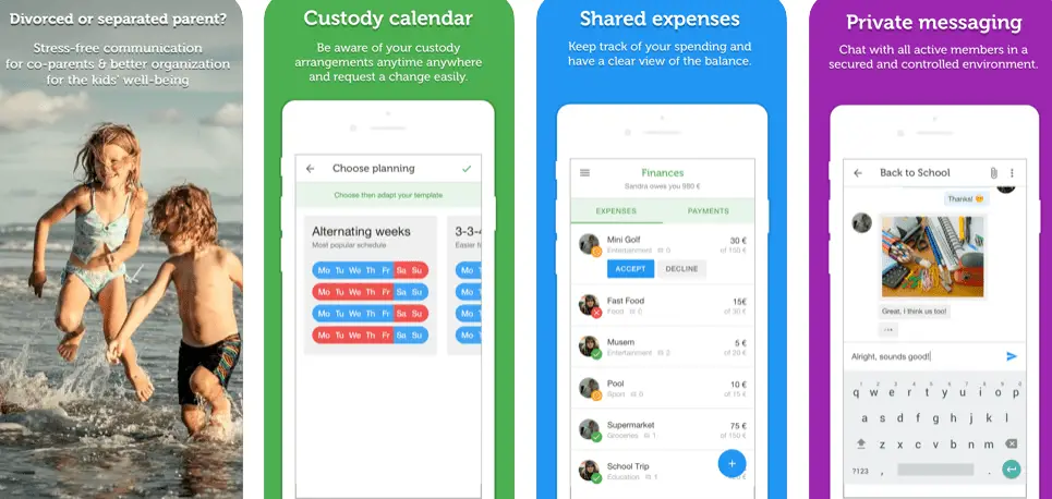 co-parenting apps for android users: 2 houses app for co-parents to communicate hustle free.