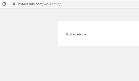 WordPress Admin Not Available Error
