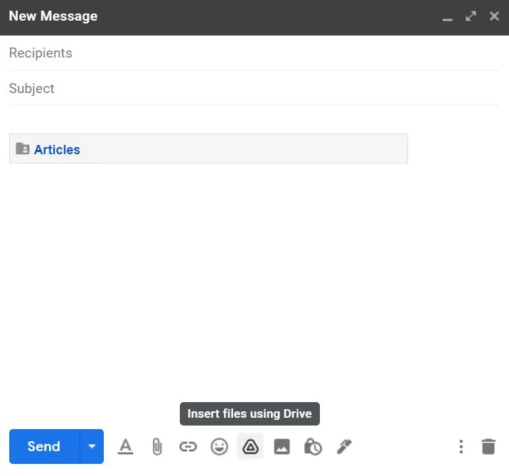 how to send folders in gmail