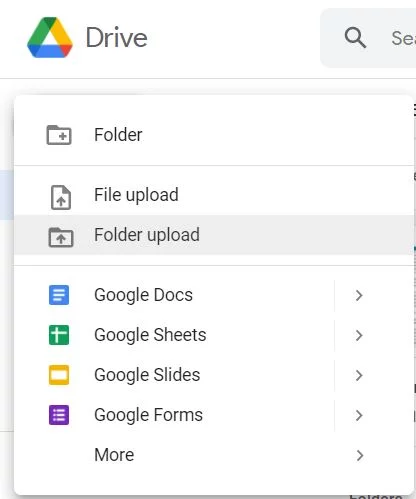 Google drive new folder