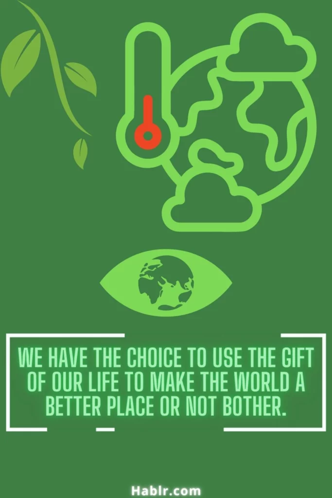 We have the choice to use the gift of our life to make the world a better place or not bother.