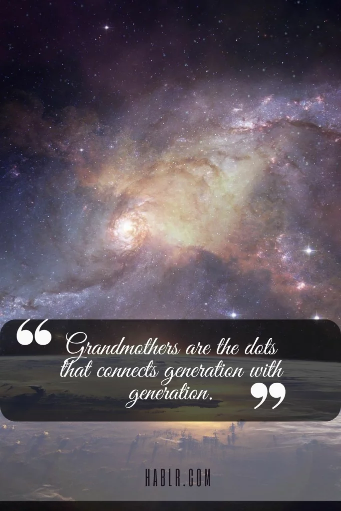 15. Grandmothers are the dots that connect generation with generation.
