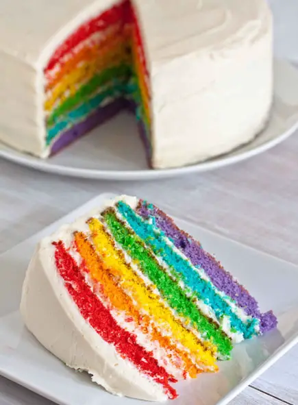 Layered Rainbow Mousse Cake