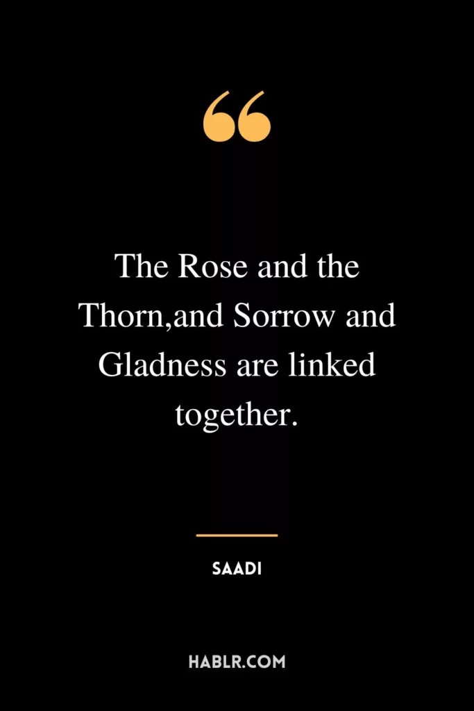 The Rose and the Thorn,and Sorrow and Gladness are linked together.