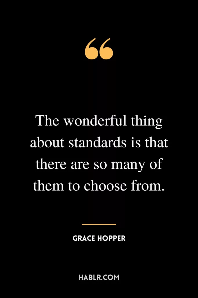 The wonderful thing about standards is that there are so many of them to choose from.