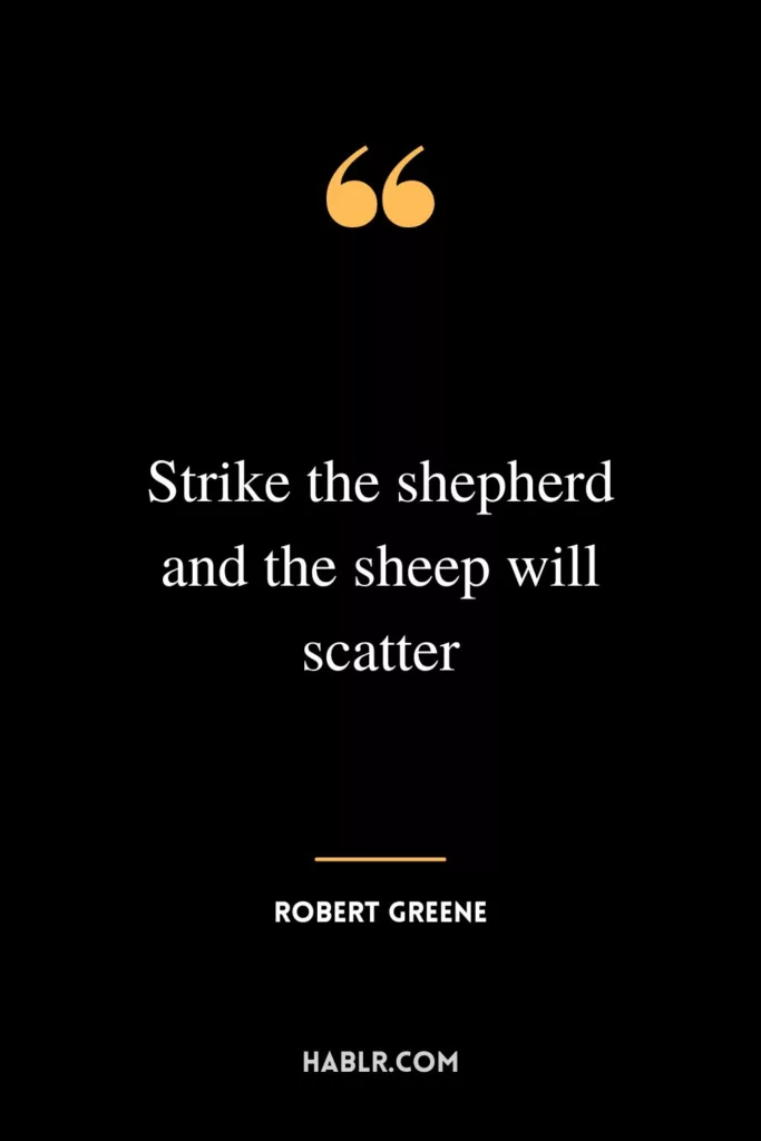 Strike the shepherd and the sheep will scatter