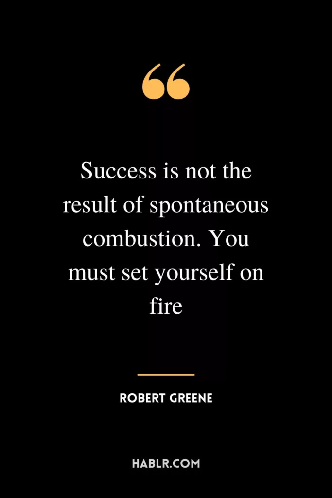 Success is not the result of spontaneous combustion. You must set yourself on fire