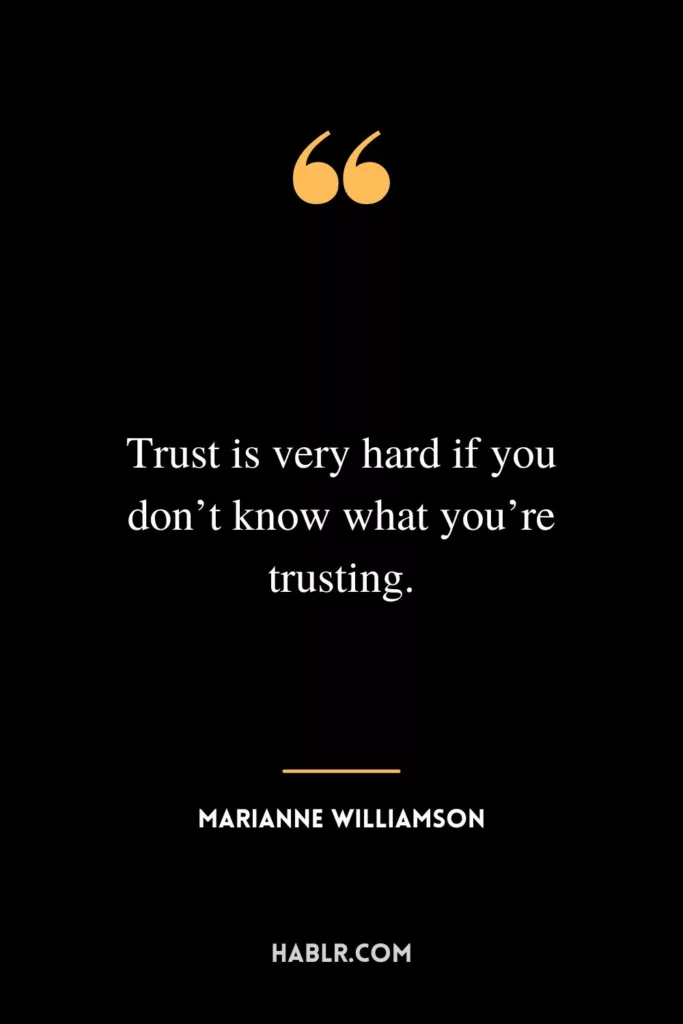 Trust is very hard if you don’t know what you’re trusting.