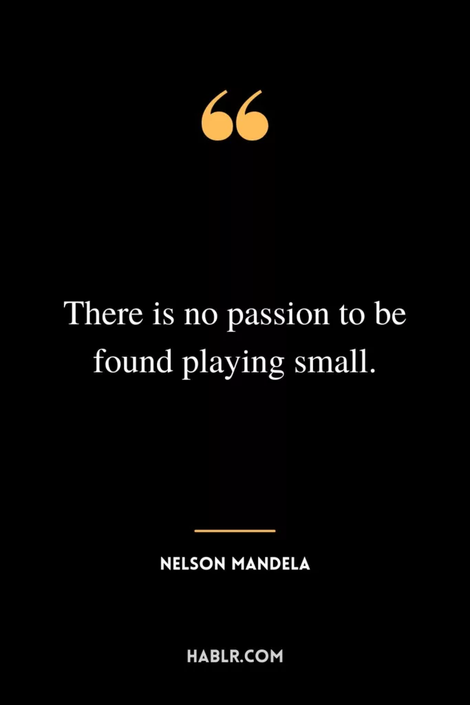 There is no passion to be found playing small.