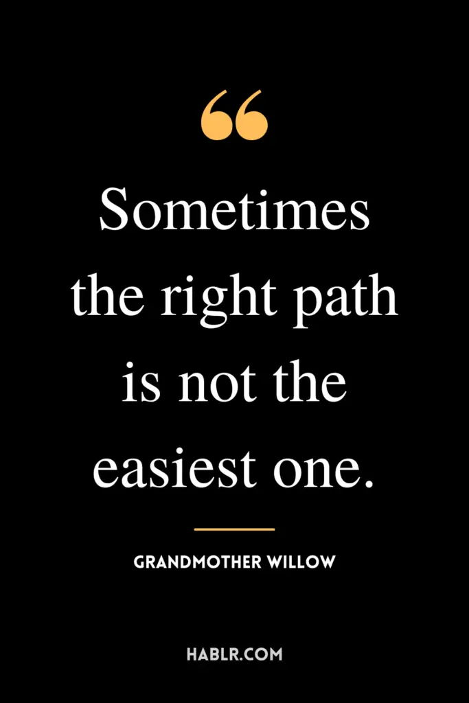 "Sometimes the right path is not the easiest one."- Grandmother Willow