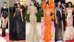Kendall Jenner Met Gala looks through the years, from 2014 to the recent Met Gala.
